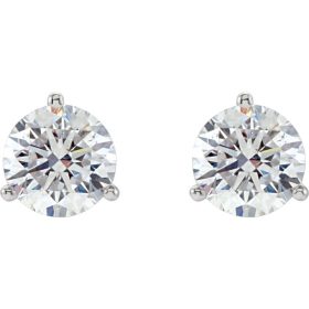 White Gold Round Diamond Martini Stud Earrings