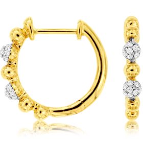 Ancona Yellow Gold Diamond Petite Hoop Earrings
